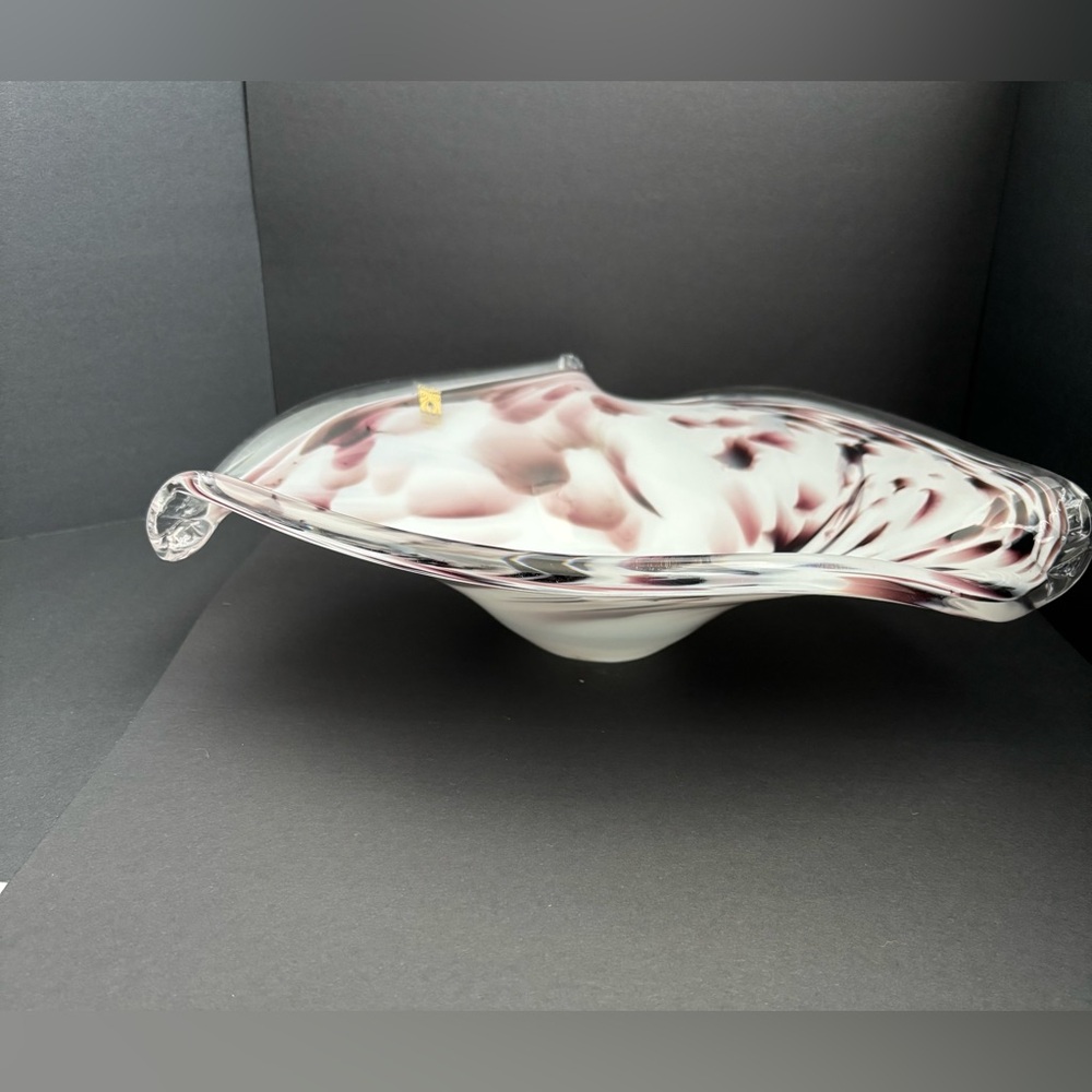Murano Glass MA VI Cristallerie Italy Fruit Bowl Glass Art Decor